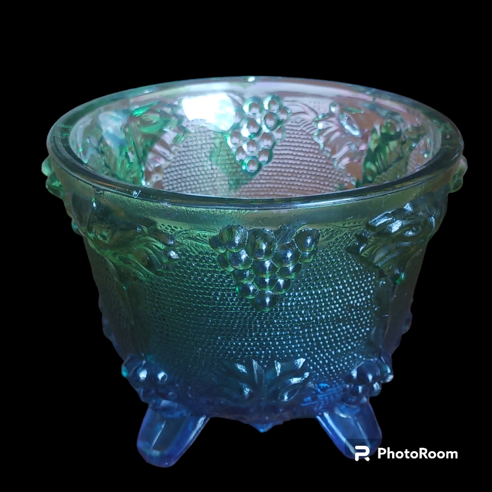 Beautiful antique Indian Blue glass andbowl
